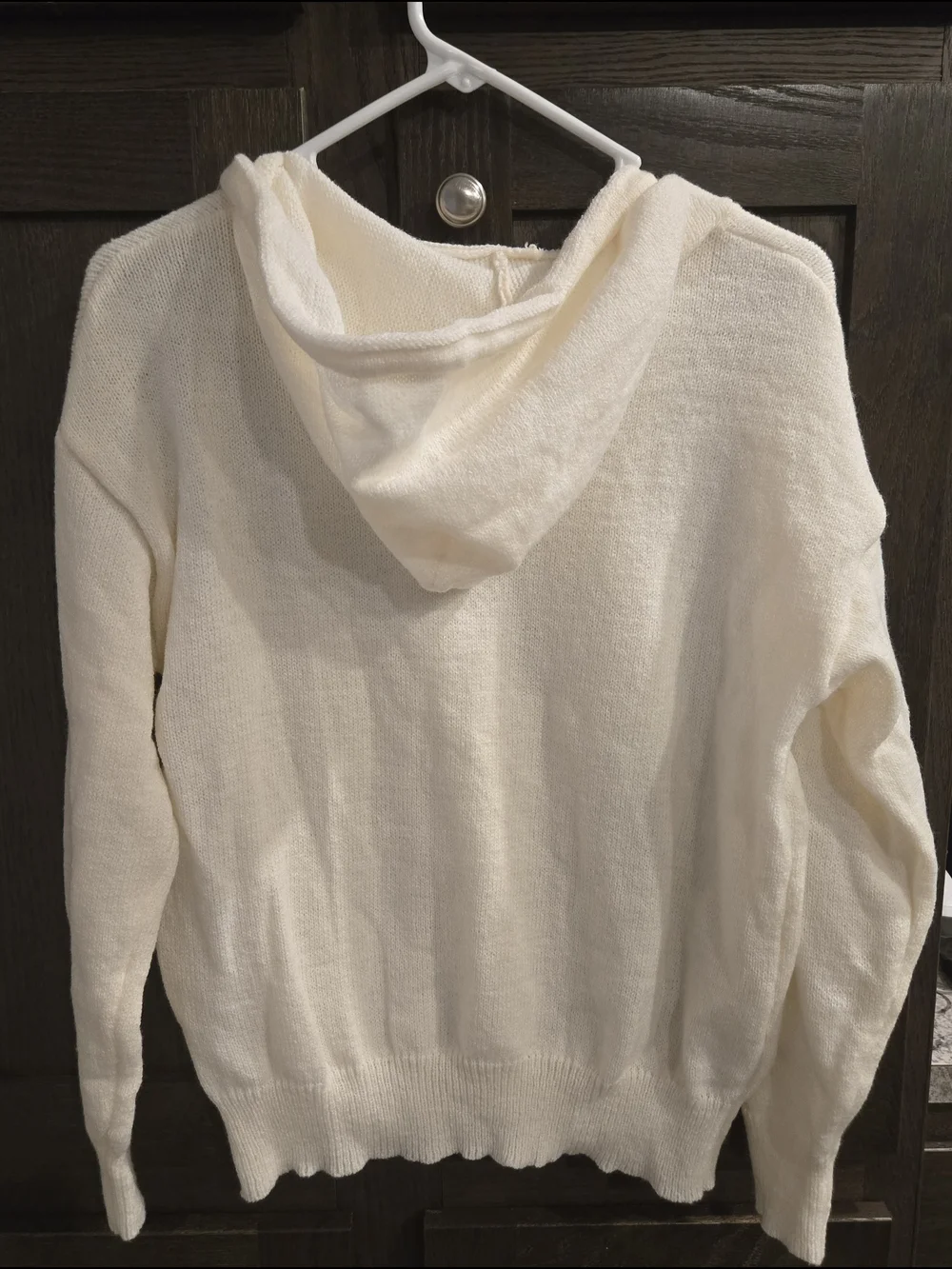 Women's Cream Hooded Knit Sweater - Picture 2 of 5